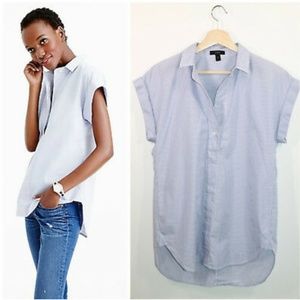 J.Crew Short-sleeve popover stripe 8 blue tunic